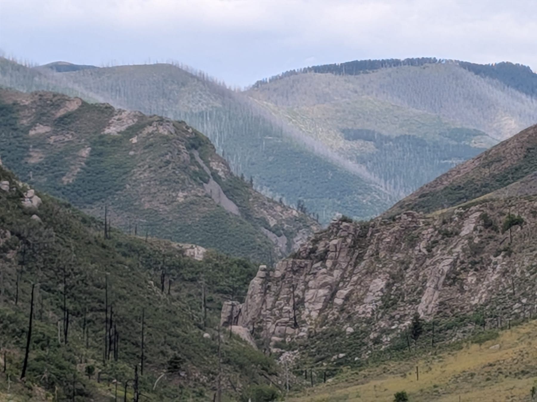 Rocky ridges and forested mountains in the Sacramento Mountains